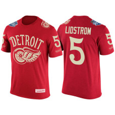 Detroit Red Wings Red Nicklas Lidstrom #5 New Season Throwback Player T-shirt Mitchell & Ness