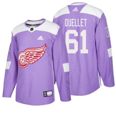 Detroit Red Wings #61 Xavier Ouellet Purple Hockey Fights Cancer Authentic Jersey