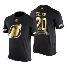 New Jersey Devils Blake Coleman Gold Limited with Message T-Shirt Black