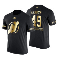 New Jersey Devils Joey Anderson Gold Limited with Message T-Shirt Black