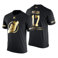 New Jersey Devils Patrick Maroon Gold Limited with Message T-Shirt Black