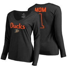 Anaheim Ducks 2018 Fanatics Mother's Day Number 1 Mom long sleeve T-Shirt Black