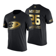 Anaheim Ducks Brandon Montour Gold Limited with Message T-Shirt Black