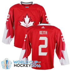 Canada Team Duncan Keith #2 Red 2016 World Cup Jersey