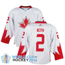 Canada Team Duncan Keith #2 White 2016 World Cup Jersey