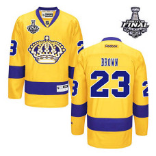 Youth Los Angeles Kings Dustin Brown #23 Gold 2014 Stanley Cup Alternate Jersey