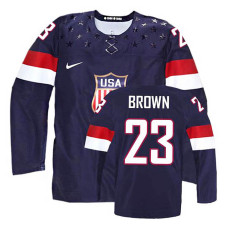 Women's USA Team Dustin Brown #23 Navy Blue Away Premier Olympic Jersey