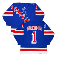 New York Rangers Eddie Giacomin #1 Royal Blue Throwback Jersey