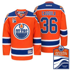 Edmonton Oilers #36 Drake Caggiula Orange Inaugural Season Patch Alternate Jersey