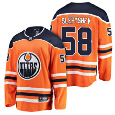 Edmonton Oilers #58 Breakaway Player Anton Slepyshev Jersey Orange