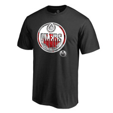 Edmonton Oilers Black Banner Wave T-Shirt