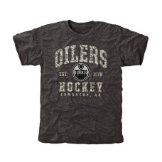 Edmonton Oilers Black Camo Stack Tri-Blend T-Shirt