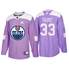 Edmonton Oilers #33 Cam Talbot Purple Hockey Fights Cancer Authentic Jersey