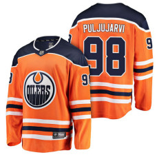 Edmonton Oilers #98 Breakaway Player Jesse Puljujarvi Jersey Orange