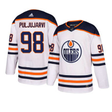 Edmonton Oilers #98 White Adidas Away Jesse Puljujarvi Jersey