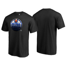 Edmonton Oilers Black Crew Neck Midnight Mascot Team T-shirt