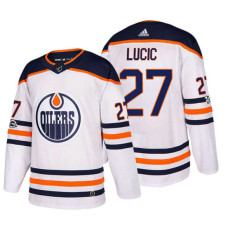 Edmonton Oilers #27 Milan Lucic White 2018 New Season Team Road Jersey