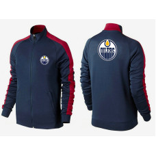 Edmonton Oilers Navy Blue Full-Zip One Color Team Hoodie