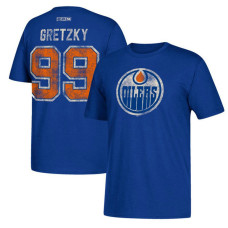 Edmonton Oilers Royal Wayne Gretzky #99 CCM Retired Player Vintage T-shirt