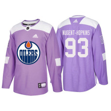 Edmonton Oilers #93 Ryan Nugent-Hopkins Purple Hockey Fights Cancer Authentic Jersey