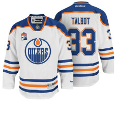 Edmonton Oilers Cam Talbot #33 White Away Premier Jersey