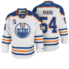 Edmonton Oilers Jujhar Khaira #54 White Away Premier Jersey