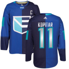 Europe Team 2016 World Cup of Hockey #11 Anze Kopitar Blue Captain Premier Jersey