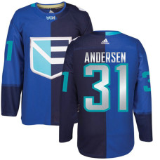 Europe Team 2016 World Cup of Hockey #31 Frederik Andersen Blue Premier Jersey