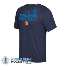 Finland Hockey World Cup of Hockey 2016 Authentic Locker Room Navy T-Shirt