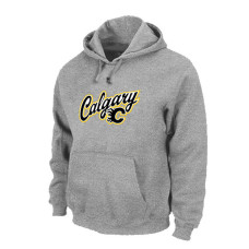 Calgary Flames Light Gray Big & Tall Pullover Hoodie