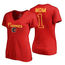 Calgary Flames 2018 Fanatics Mother's Day Number 1 Mom T-Shirt Red