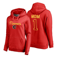 Calgary Flames 2018 Fanatics Mother's Day Number 1 Mom Pullover Hoodie Red