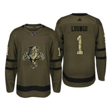 Florida Panthers #1 Roberto Luongo Camo Salute To Service Jersey With 2023 Stanley Cup Patch