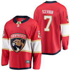 Florida Panthers #7 Breakaway Player Colton Sceviour Jersey Red With 2023 Stanley Cup Patch