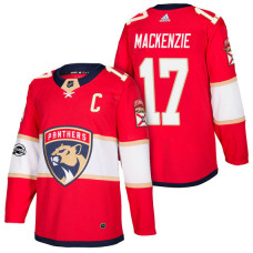 Florida Panthers #17 Derek MacKenzie Red New Season Home Authentic Jersey With Anniversary Patch With 2023 Stanley Cup Patch