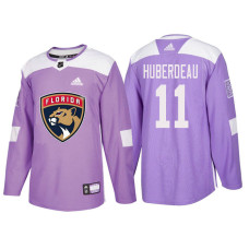 Florida Panthers #11 Jonathan Huberdeau Purple Hockey Fights Cancer Authentic Jersey With 2023 Stanley Cup Patch