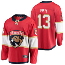 Florida Panthers #13 Breakaway Player Mark Pysyk Jersey Red With 2023 Stanley Cup Patch