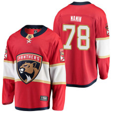 Florida Panthers #78 Breakaway Player Maxim Mamin Jersey Red With 2023 Stanley Cup Patch