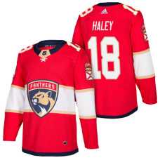 Florida Panthers #18 Micheal Haley Red New Season Player Home Jersey With 2023 Stanley Cup Patch