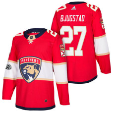 Florida Panthers #27 Nick Bjugstad Red 2018 New Season Home Authentic Jersey With Anniversary Patch