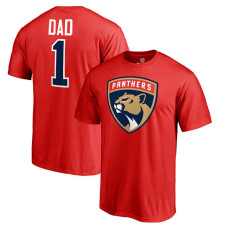 Florida Panthers Red Number One Dad T-Shirt