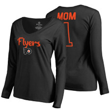 Philadelphia Flyers 2018 Fanatics Mother's Day Number 1 Mom long sleeve T-Shirt Black