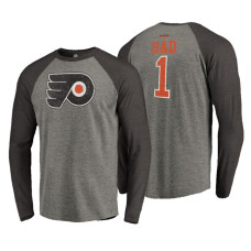 Philadelphia Flyers Father's Day Greatest Dad Raglan Tri-Blend Long Sleeve Heathered Gray T-Shirt