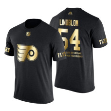 Philadelphia Flyers Oskar Lindblom Gold Limited with Message T-Shirt Black