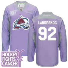 Gabriel Landeskog Colorado Avalanche #92 Purple Hockey Fights Cancer With Jersey 2022 Stanley Cup Champions Patch