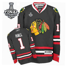 Chicago Blackhawks Glenn Hall #1 Black 2015 Stanley Cup Alternate Jersey