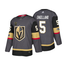 Vegas Golden Knights #5 Deryk Engelland Steel Gray Authentic Player Home Jersey With 2023 Stanley Cup Patch