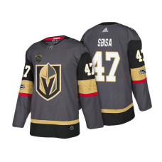 Vegas Golden Knights #47 Luca Sbisa Steel Gray Authentic Player Home Jersey With 2023 Stanley Cup Patch