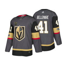 Vegas Golden Knights #41 Pierre-Edouard Bellemare Steel Gray 2018 Authentic Player Home Jersey