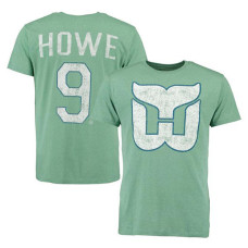 Hartford Whalers #9 Gordie Howe Mr. Hockey Old Time Hockey Kelly Green T-shirt